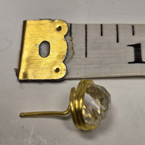 Gold and Clear Crystal Stone Post Earrings - Picture 6 of 10